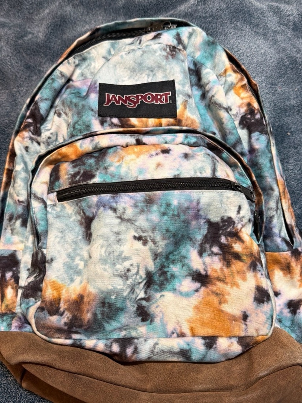 Jansport Tie-Dye Backpack in Teal, Orange & Black